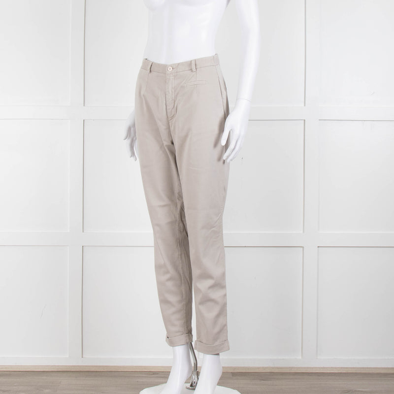 Transit Par Such Beige Trousers With Elasticated Waistband