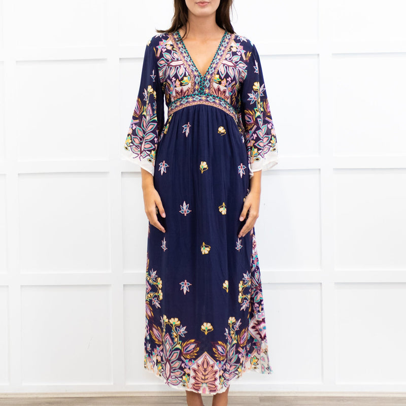 ba&sh Dark Blue Patterend Top Lufia Dress