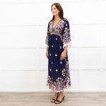 ba&sh Dark Blue Patterend Top Lufia Dress