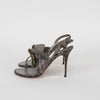 Manolo Blahnik Grey Snake Skin Embellished Heeled Sandals