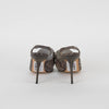 Manolo Blahnik Grey Snake Skin Embellished Heeled Sandals