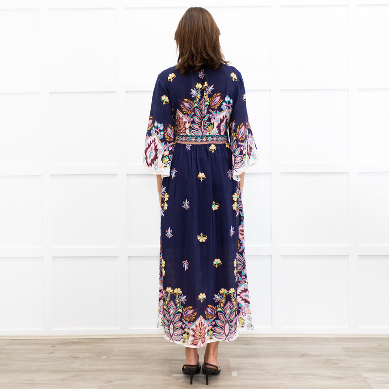 ba&sh Dark Blue Patterend Top Lufia Dress