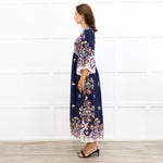 ba&sh Dark Blue Patterend Top Lufia Dress