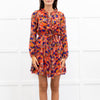 Saloni Silk Red Ruffle Tilly Mini Dress