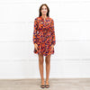 Saloni Silk Red Ruffle Tilly Mini Dress