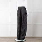 Equipment Black and Grey Animal Print Wide Leg Trousers