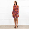 Saloni Silk Red Ruffle Tilly Mini Dress