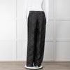 Equipment Black and Grey Animal Print Wide Leg Trousers