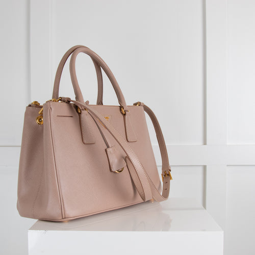 Prada Medium Blush Saffiano Leather Galleria Bag