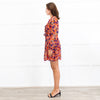Saloni Silk Red Ruffle Tilly Mini Dress