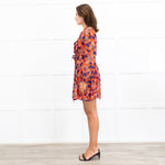 Saloni Silk Red Ruffle Tilly Mini Dress