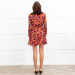 Saloni Silk Red Ruffle Tilly Mini Dress