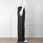 Equipment Black and Grey Animal Print Wide Leg Trousers