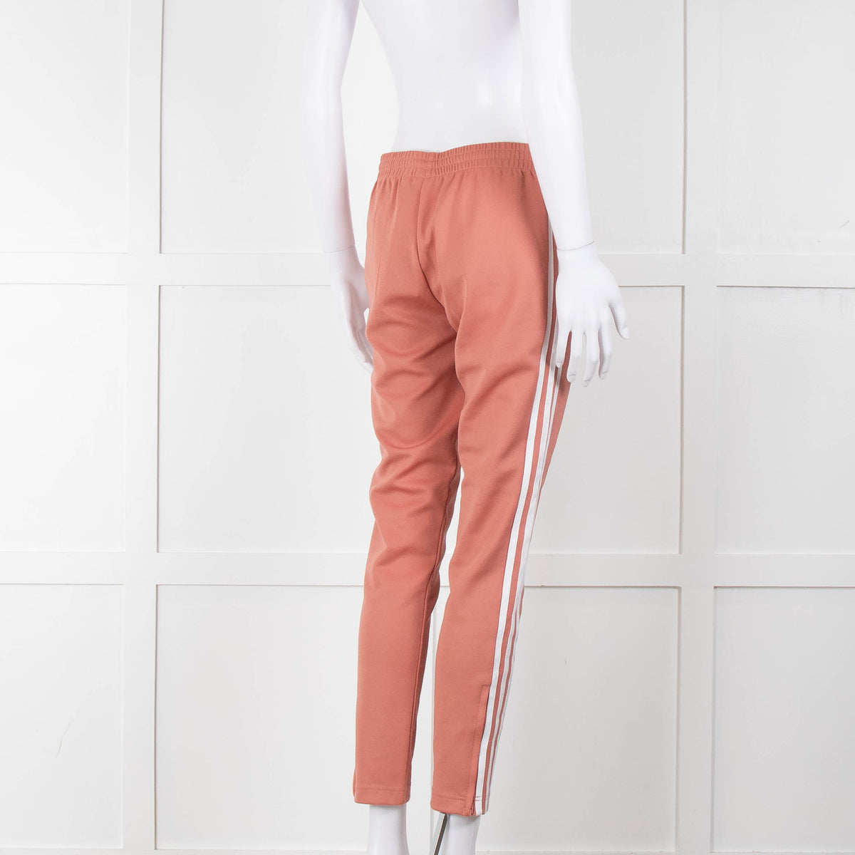 Adidas Pink Tracksuit Bottoms With White Stripe