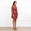 Saloni Silk Red Ruffle Tilly Mini Dress