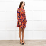 Saloni Silk Red Ruffle Tilly Mini Dress