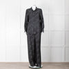 Equipment Black and Grey Animal Print Wide Leg Trousers