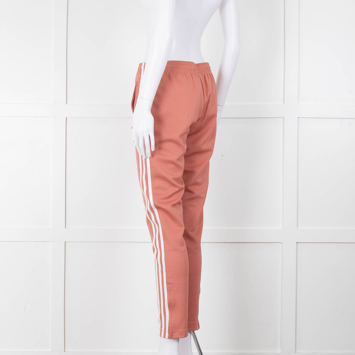 Adidas Pink Tracksuit Bottoms With White Stripe