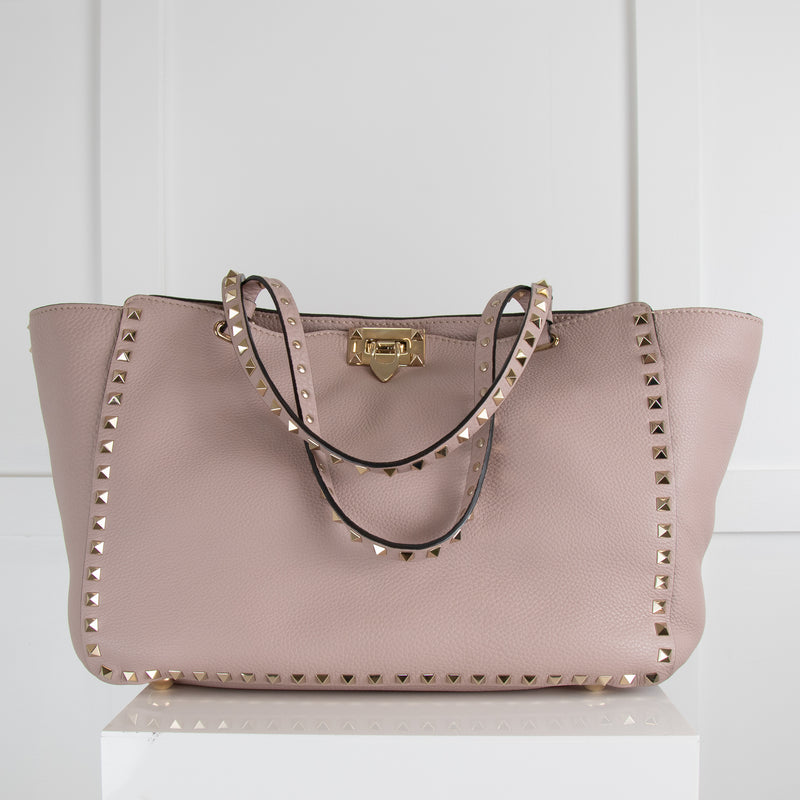 Valentino Rockstud Grainy Calfskin Tote Bag
