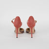 Jimmy Choo Salmon Snake Embossed Fabric Heeled Shoes