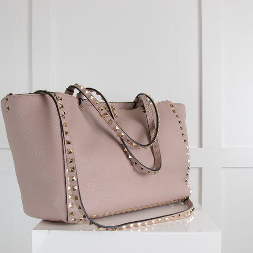 Valentino Rockstud Grainy Calfskin Tote Bag