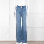 Sandro Braided Waist Wide Leg Jeans