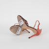 Jimmy Choo Salmon Snake Embossed Fabric Heeled Shoes