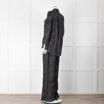Equipment Black and Grey Animal Print Wide Leg Trousers