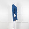 Claudie Pierlot Blue Silk Knee Length Shirt Dress