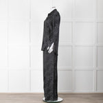 Equipment Black and Grey Animal Print Wide Leg Trousers