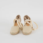 Castaner Ivory Linen Wedge Espadrille