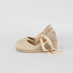 Castaner Ivory Linen Wedge Espadrille