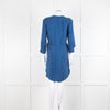 Claudie Pierlot Blue Silk Knee Length Shirt Dress