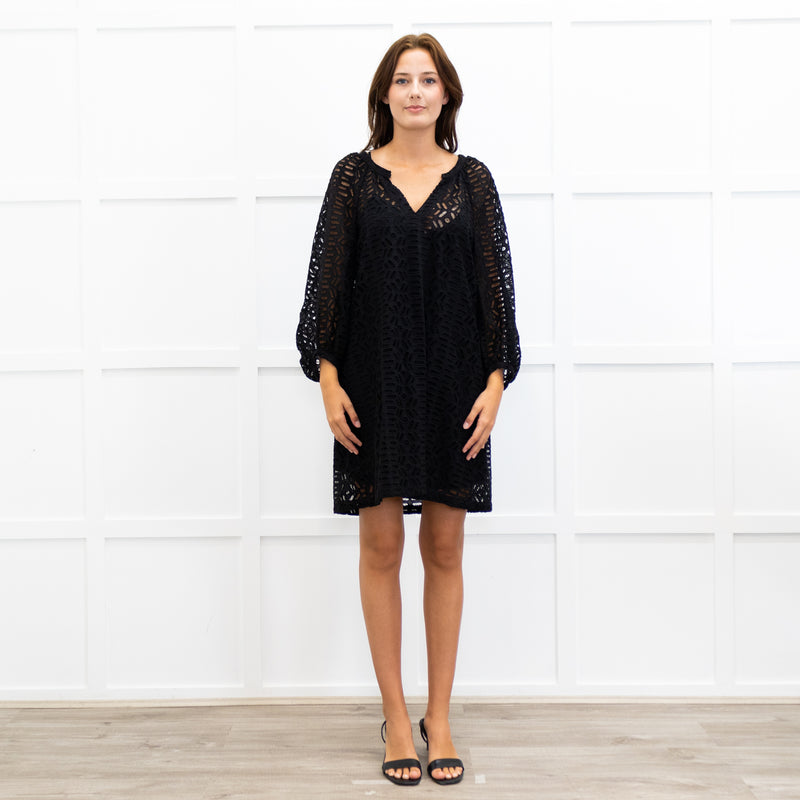 Club Monaco Black Lace Short Dress With Slip