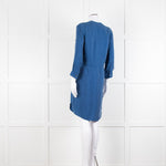 Claudie Pierlot Blue Silk Knee Length Shirt Dress