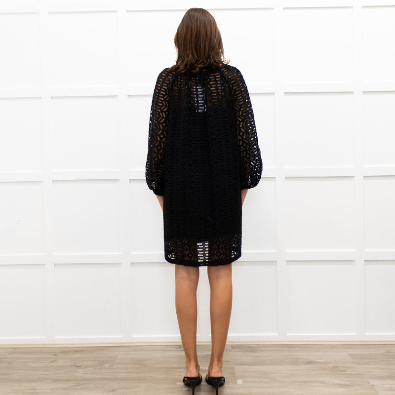 Club Monaco Black Lace Short Dress With Slip