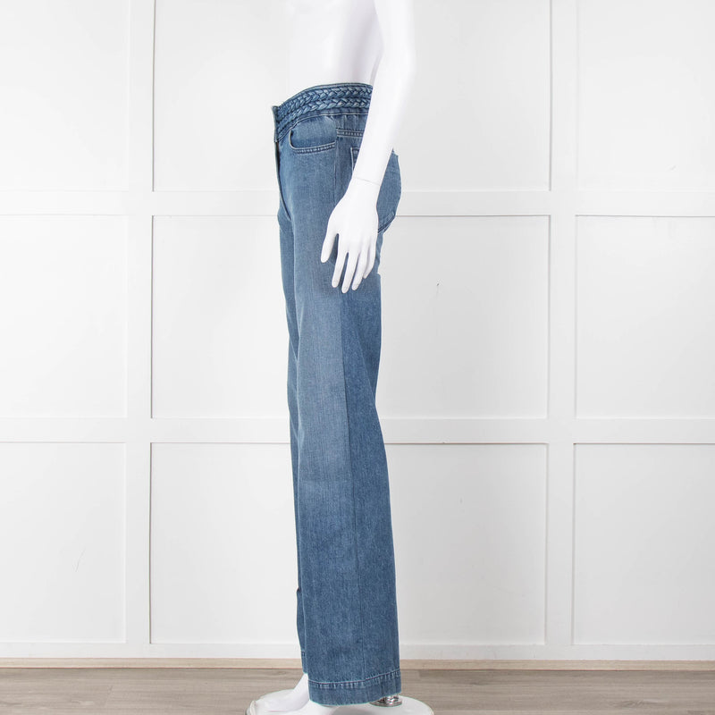 Sandro Braided Waist Wide Leg Jeans