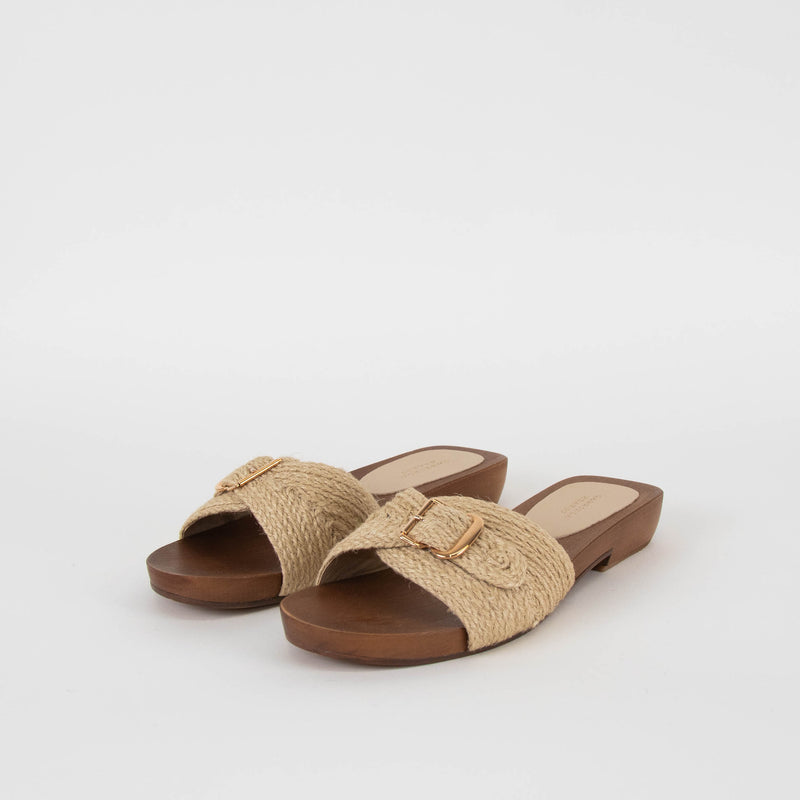 Gabriela Hearst Clover Sandal in Cream Leather Jute
