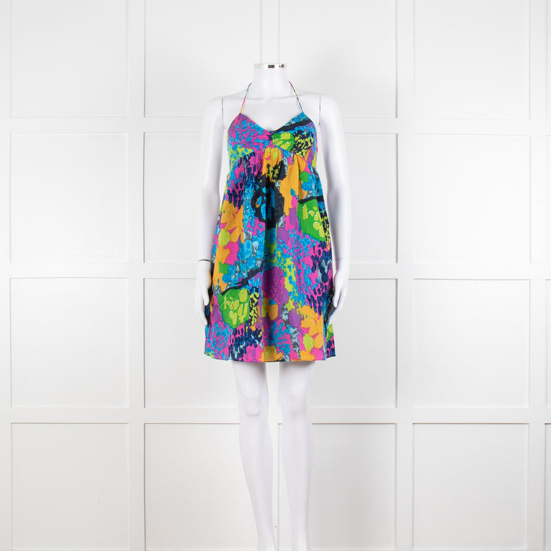 Tibi Multi Coloured Tie Back Camisole Dress