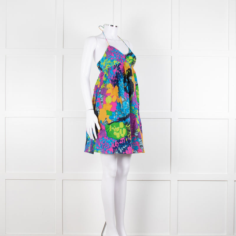 Tibi Multi Coloured Tie Back Camisole Dress