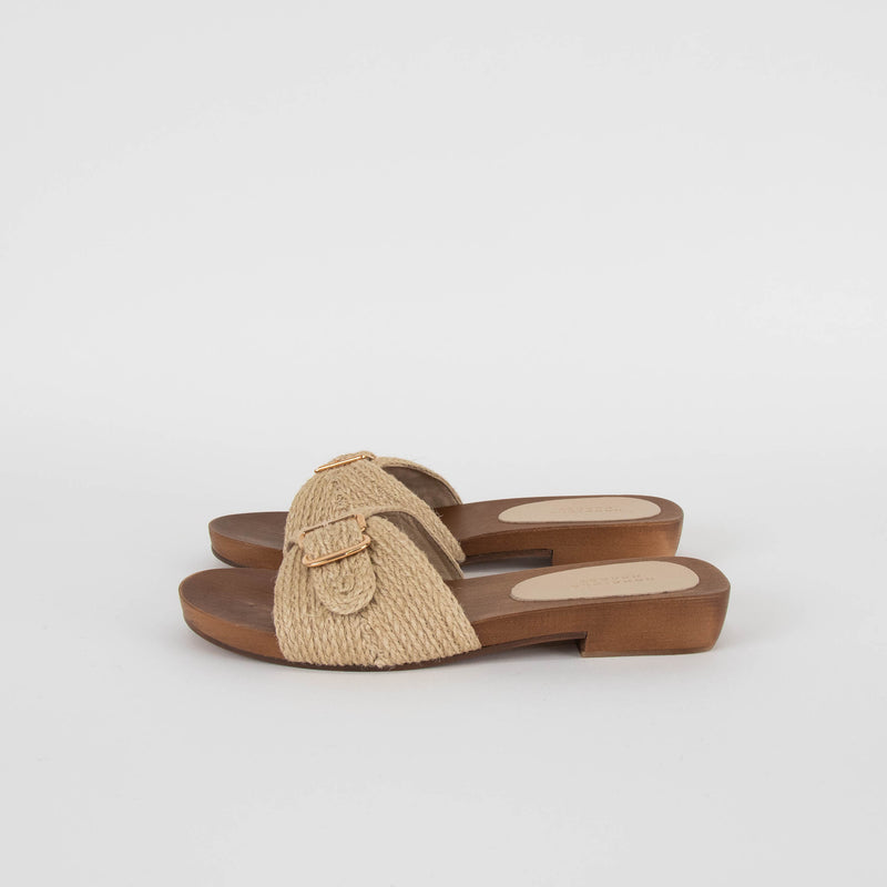 Gabriela Hearst Clover Sandal in Cream Leather Jute
