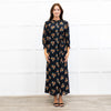 Wyse Black Lisette Floral Belted Shirt Dress