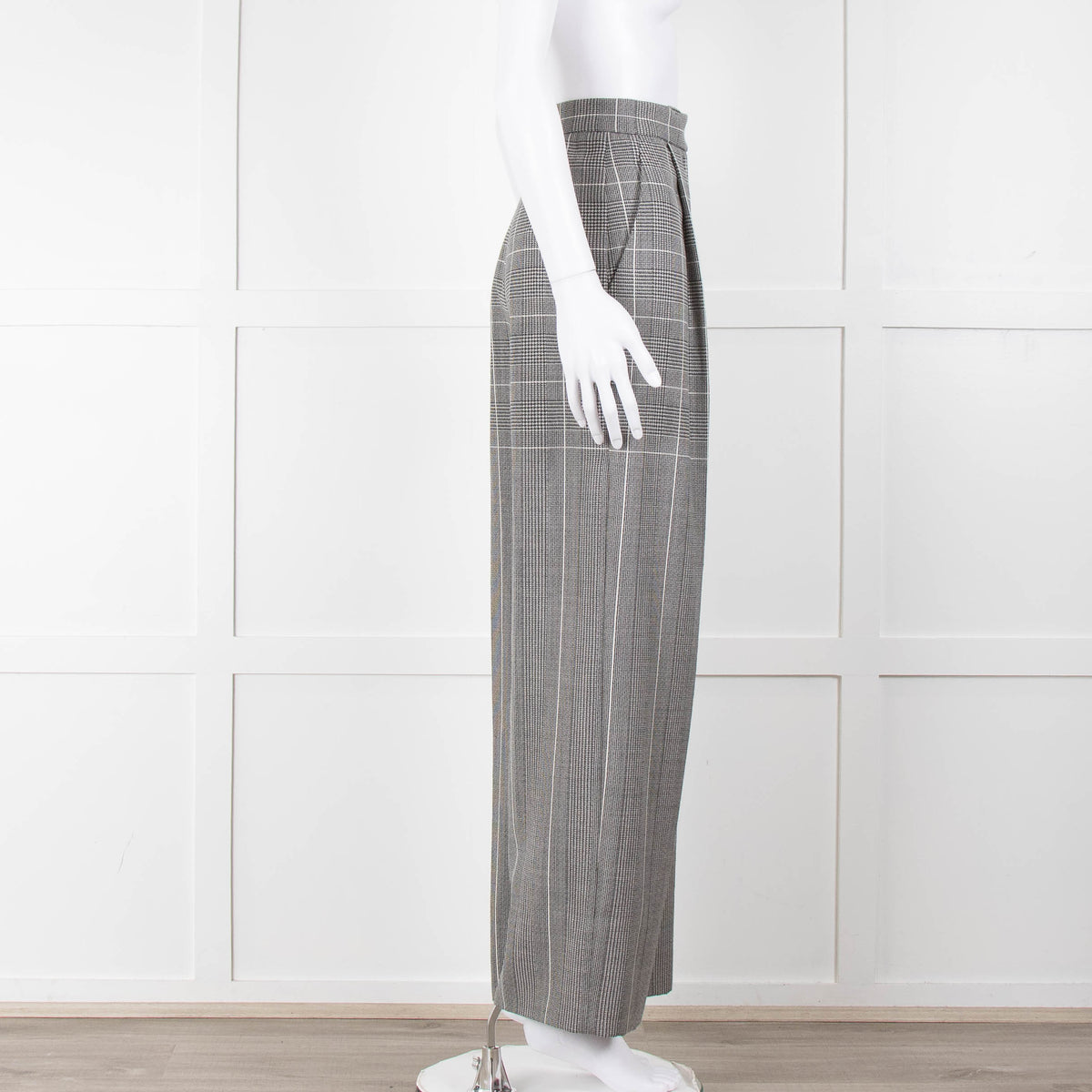 Alberta Ferretti Prince of Wales Check Wide Leg Trousers