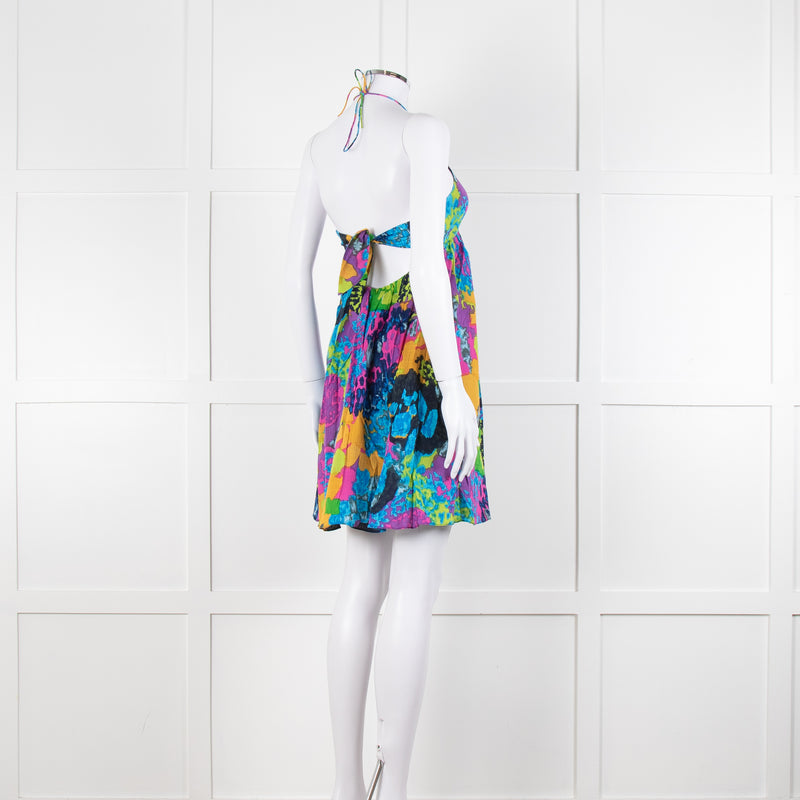 Tibi Multi Coloured Tie Back Camisole Dress