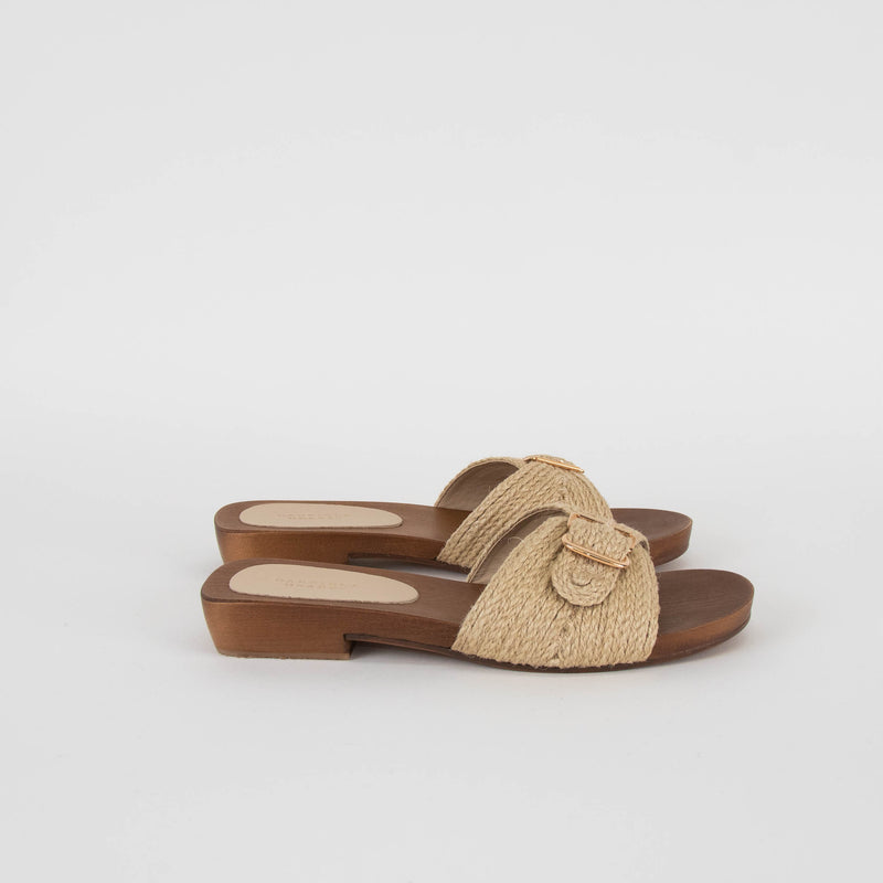 Gabriela Hearst Clover Sandal in Cream Leather Jute