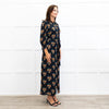 Wyse Black Lisette Floral Belted Shirt Dress