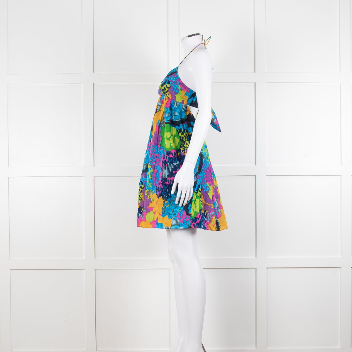 Tibi Multi Coloured Tie Back Camisole Dress