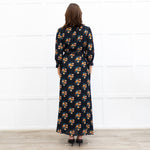 Wyse Black Lisette Floral Belted Shirt Dress