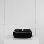 Saint Laurent Velour Matelasse Monogram Lou Velvet Belt Bag