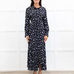 Rixo Black Madison Floral Tie Back Shirt Dress